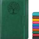 Lined Journal Notebook for Women Men,256 Pages A5 Hardcover Leather Journals for Writing,Travel,Business,Work & School,College Ruled Notebooks for Note Taking,Diary Notepad 5.7"8.3"(green)