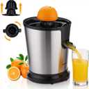 Homeleader Electric Citrus Juicer, Lemon Squeezer with Stainless Steel, Orange Squeezer with Two Cones, Powerful Motor for Grapefruits, Orange and Lemon, Black