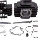 Tuningsworld 60cc Big Bore Cylinder Piston Gasket Top End Rebuild Kit for for Yamaha PW50 1981-2009 QT50 1979-1987