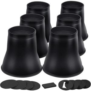 ANNKUT Bed Risers 6 Inch Heavy Duty, Round Furniture Risers for Bed Desk Table Sofa Couch，Bed Lifts Risers, Support up to 6000 Lbs(6 Pack Black)