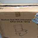 LET'S CAMP Folding Stadium Seat Bleacher Chair with Cup Holder, Mesh Bag and Hide Hooks, Portable Stadium Chair with Back and Cushion, 17.3 Inches X 17.3 Inches X 15.1 Inches