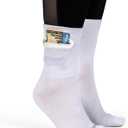 Zipper Sock Wallet - Cotton & Polyester Zipper Socks with Pockets - Fits shoe size 6-13 (White/White)