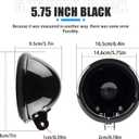 SKTYANTS 5.75 inch headlight housing backet with H4 Wiring Harness 5 3/4" 5.75 Inch headlight BucketHousing Trim Ring for FXWG FXDWG FXST Motorcycle (Black)