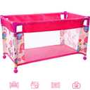 BABESIDE Baby Doll Crib for 18" Reborn Dolls,Baby Doll Bed with Storage Bag, Reborn Babydolls Accessories for Age 3+,Doll Crib Playpen for Kids Age 3+,Pink