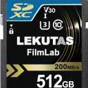 512GB SDXC UHS-I Memory Card - Up to 200MB/s Read Speed, C10, U3, V30, 4K UHD, Full-HD & 4K Video SD Card for Canon Nikon Sony Fujifilm DSLR, Mirrorless Cameras