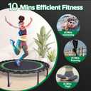 Mini Fitness Trampoline with Bungees Stable & Quiet Rebounder for Adults, Perfect for Indoor & Outdoor Workouts