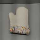 Slohif Long Silicone Oven Mitts Heat Resistant for Women - 2 Pcs Red Flower 100% Cotton Oven Gloves, Non-Slip and Waterproof Silicone Oven Mitts with Hanger for Baking and Cooking