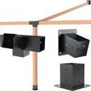 Pergola Kit with Brackets, 15Slanted Roof Pergola Bracket Kit, Roof Wall Mount Extension Bracket Kit 4-Way Brackets for Pergolas,Log Cabin Outdoor Pergola 4"x 4" (Actual 3.5" X 3.5") Lumber