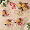 Liliaafar 6 Set Teacher Appreciation Gifts Bulk Pencil Crochet Keychains with 3" x 3" Thank You for Helping Me Cards, Bracelet Positive Appreciation Presents for Teacher's Day, End of School Year