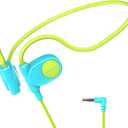 Kid Headphones for School, Air Conduction Open Ear Headphones, 3.5mm Jack Wired Cord, Ultra-Comfort, Ergonomic and Lightweight Design Perfect for School and Outdoor Activities-Blue Green