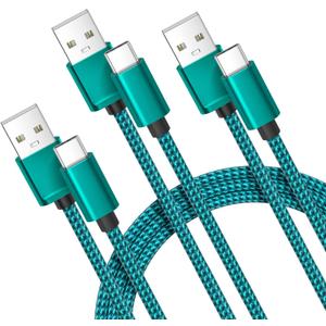 Car Carplay Cable for iPhone 16 15 Pro Max 3Pack 3.3/6.6/10FT,USB A to USB C Car Charger Cord for iPad Pro 10 Air 4 5 Mini 7 6,Apple Airpods,Samsung Galaxy S24 S23 S22,Z Flip Fold,A42,A54 A53 A52 A51 (Green)