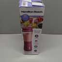 Hamilton Beach Portable Blender for Shakes and Smoothies, 14 Oz BPA Free Travel Cup & Lid, Durable Stainless Steel Blades, Personal Smoothie Blender, Raspberry, 51131G