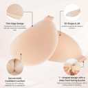 Sticky Adhesive Strapless Bra - Push Up Silicone Backless Bra - Invisible No Show for Backless Dresses - Reusable (Beige)