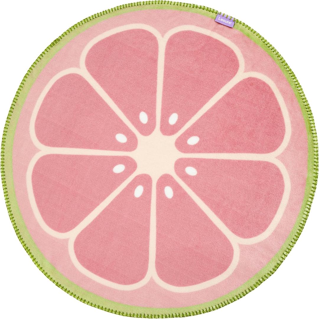 Lesure Puppy Blankets for Small Dogs - Calming Fruit Blanket for Pet, Cute Soft Cozy Fruit Pattern Round Blankets for Dog Gift, 350GSM Flannel Pet Throw Blanket for Puppy, 30"x30", Red