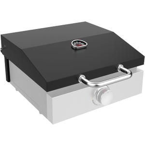 Hard Cover Hood with Temperature Gauge for Blackstone 17 inch Table Top Griddle, Hinged Lid for Blackstone 17" Front or Rear Grease Model, Black