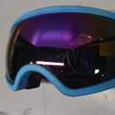 EasYoung Kids Ski Goggles Snowboard Goggles for Children, Youth, Boys & Girls 3-15 (04: Blue Frame With Green Lens)