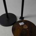 Round Side End Table for Small Spaces, Pedestal Style Martini Drink Side Table in Living Room, Bedroom, Dormitory, Rustic Brown and Black ET30BR