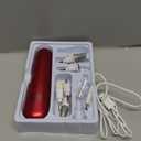 Professional Manicure Pedicure Set - Cordless Electric Foot Nail Care Trimmer Buffer Tools - 5 Speeds, Rechargeable, Thick Nails (Red)