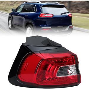 Tail Light Assembly Compatible with 2014-2018 Jeep Cherokee Outer Halogen Rear Lamp Replace 68102907AF Driver Side