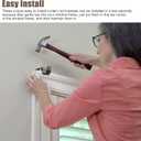 8Pcs Easy Curtain Rod Brackets No Drill Heavy Duty Curtain Rod Hooks for 1.18 Inch Drapes Rod, Curtain Rod Hangers Bracket Tap Right Into Window Frame