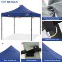 KAMPKEEPER Canopy Replacement Top Cover Roof for 10x10 Peak Pole Straight Leg Canopy Tent,PU-Coated 500D Polyester UV Waterproof,for Outdoor Commercial Garden Sun Shade(Top Only) (Navy Blue)