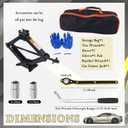 Car Scissor Jack Kit with Lug Wrench & Ratchet Wrench,2T Car Jack Kit for Cars Lifting & Tire Changing, Heavy Duty Scissor Jacks for Cars Tools Lift Range from 3.93" to 15.35"