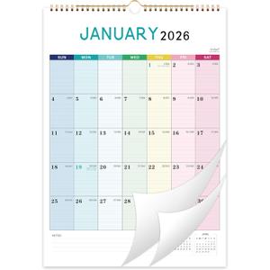 2026 Calendar - 2026 Wall Calendar, Jan. 2026 - Dec. 2026, 12" x 17", 12 Months Wall Calendar 2026, Hanging Hook - Colorful Lump