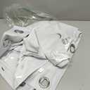 Estelar Textiler Greyish White Curtains for Bedroom 63 Inches Length Thermal Insulated Window Curtain Shades with Silver Palm Tree for Living Room, 52Wx63L, 2 Drapes