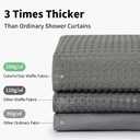 Colorful Star Extra Long Waffle Weave Shower Curtains, 256GSM Heavy Duty Shower Curtain with Snap in Fabric Liner, Hotel Style No Hook Waterproof Bathroom Curtain Set, 72 x 87 Inch, Grey