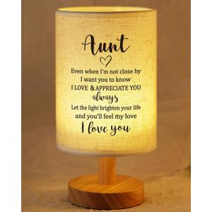 Best Aunt Gifts from Niece Nephew, to My Aunt Fabric Bedside Table Lamp Presents, Birthday Christmas Mothers Day Valentines Gifts for Aunt Auntie