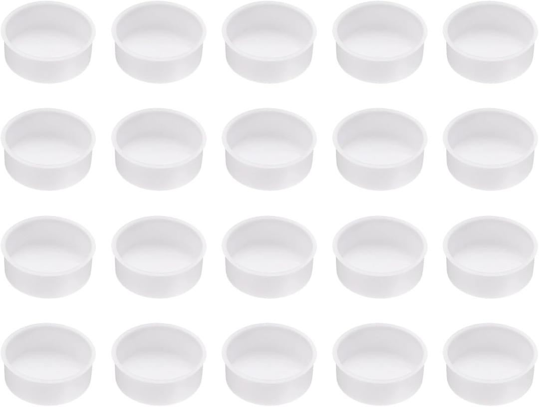 uxcell 20pcs Plastic Hole Cover Plug for 35mm(1 3/8") Concealed Hinge Cup and Screw Hinge Hole Plugs Covers for Kitchen Cabinet Furniture, White