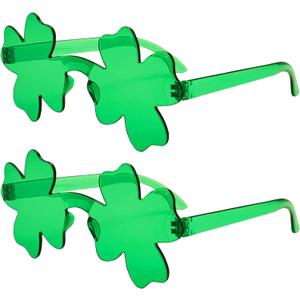 2 x 2 Pair Star Shaped Sunglasses Transparent Color Star Glasses Pentagram Glasses for Women Children Party Favor (Green)