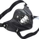 nezababy Hannibal Lecter Mask Cosplay The Silence of The Lambs Half Face Mask Human Muzzle Killer Halloween Costume Props Leather
