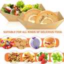 Oomcu 150 Pack 1/2 lb Disposable Kraft Brown Paper Food Boats Hot Dog Trays Bulk -Small Recyclable Serving Boats for Party Snacks, French Fries,Nachos, Tacos, BBQ,Take Out Food,Mini Pancakes Supplies
