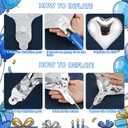 Duraaamo Welcome Home Decorations Yah! You Are Home Banner with Confetti Balloons Heart Balloons Pennant Flag Family Housewarming Baby Shower Military Army Back Party Supplies Decor(Navy Blue)