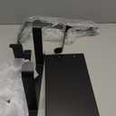 Delamu 2-Tier Clamp On Desk Shelf, 14.2in Desktop Shelf Organizer, Under Desk Cable Management Tray Storage, Table Extender Attachment Shelves for Workspace & Gaming Accessories, Black