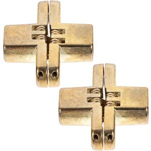GLEAVI 4 Pcs Hidden Door Hinges Heavy Duty Zinc Alloy Concealed Hinges Invisible Cabinet Hardware 1.64 X 1.3 Inches for Wooden Doors and DIY Projects