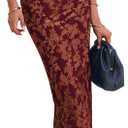 BTFBM Women Spring Dresses 2025 Elegant Wedding Guest Dresses Bodycon Tube Maxi Dress Split Floral Cocktail Dress (XL)