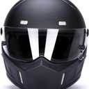 CRG Sports Retro Full Face Motorcycle Helmet, DOT Approved Fiberglass Street Bike Helmet with Clear Visor, Lightweight Cafe Racer Cruiser Motorcycle Helmet, 4X-Large