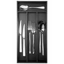 Conflech Silverware Organizer Small Bamboo Kitchen Drawer Organizer Utensil Organizer Silverware Holder Cutlery Organizer in drawer Flatware Organizer Tray (Black 4 Slots)