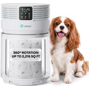 Lefant Air Purifier Pet Hair for Home and Large Rooms
360° rotating intake and pre-filter capture pet hair and dander, clear housing, up to 2216 sq ft