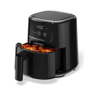 CHEFMAN 2 Qt Mini Air Fryer Digital Space-Saving Compact Air Fryer with Nonstick and Dishwasher Safe Basket, Quick & Easy Meals in Minutes, Features Digital Timer and Shake Reminder Black