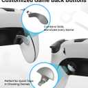 Metal Thumbsticks & Back Paddles for PS5 Edge Controller, Analog Thumb Sticks Caps Replacement Kit for PS5 Dual Sense Edge Stick Module, 6 Joysticks, 4 Back Buttons, Silver