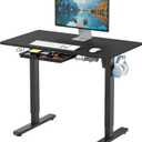 SHW 40-Inch Electric Height Adjustable Standing Desk with Drawer, Memory Preset and Cable Management Tray, Black