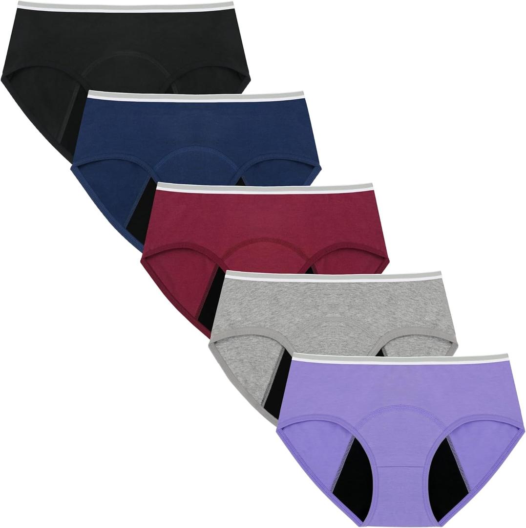 Teen Girls Period Panties For Heavy Flow High Absorbency First Period Starter Underwear Menstrual Leakproof Briefs (8-10 Years, Multicolor-g3)