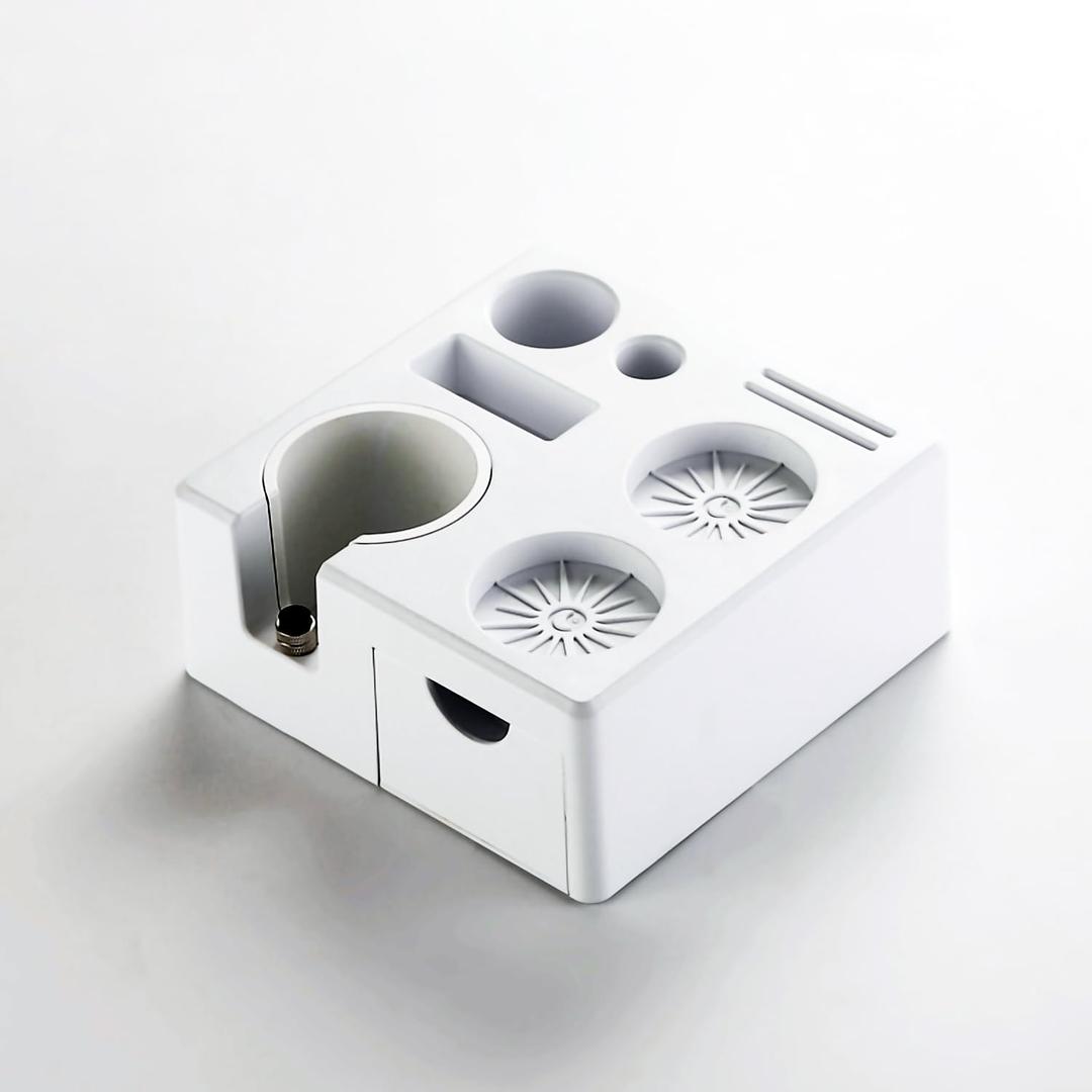 Coffee Tamper Mat Silicone Corner Tamping Mat (Coffee Tamping Station White)