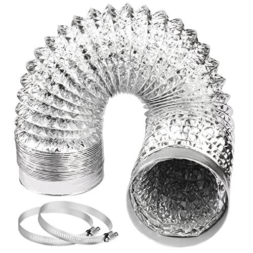 Omont Dryer Vent Hose 4 Inch 5FT Flexible Dryer Ducting Tube Air Duct Aluminum Insulated Flex Hose Kit Indoor Outdoor