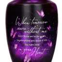 Purple Butterfly Urn for Human Ashes Adult  Large Purple Butterfly Urn for Women & Men with Secure Lid, Handcrafted Metal Urns for Ashes, Keepsake with Upto 200lbs