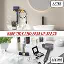 Hair Dryer Holder Wall Mount, Universal Hair Dryer Hanger for Bathroom/Bedroom/Barbershop, 304 Stainless Steel Organizer with 3M Adhesive, No Drilling Space Saver (Gold)