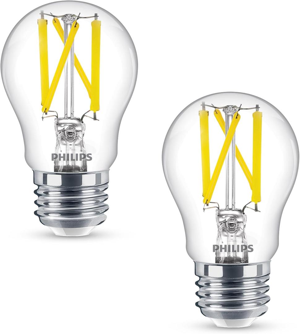 Philips LED Clear Ultra Definition Dimmable A15 Light Bulb - Pack of 2 - Eye Comfort Flicker Free - 6.6W = 60W - 750 Lumen - Daylight (5000K) - E26 Base - Indoor - Title 20